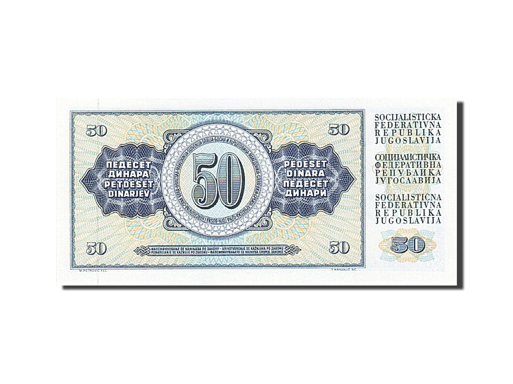 Yugoslavia, 50 Dinara, 1968-1970, KM:83c, 1968-05-01, UNC(65-70)