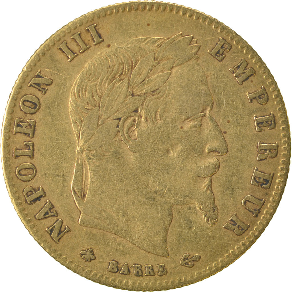 FRANCE, Napoléon III, 5 Francs, 1864, Paris, KM #803.1, VF(30-35), Gold, Gadoury