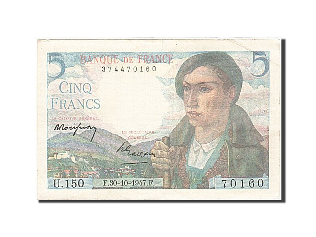 Frankreich, 5 Francs, 1943, KM:98b, 1947-10-30, EF(40-45), Fayette:5.7