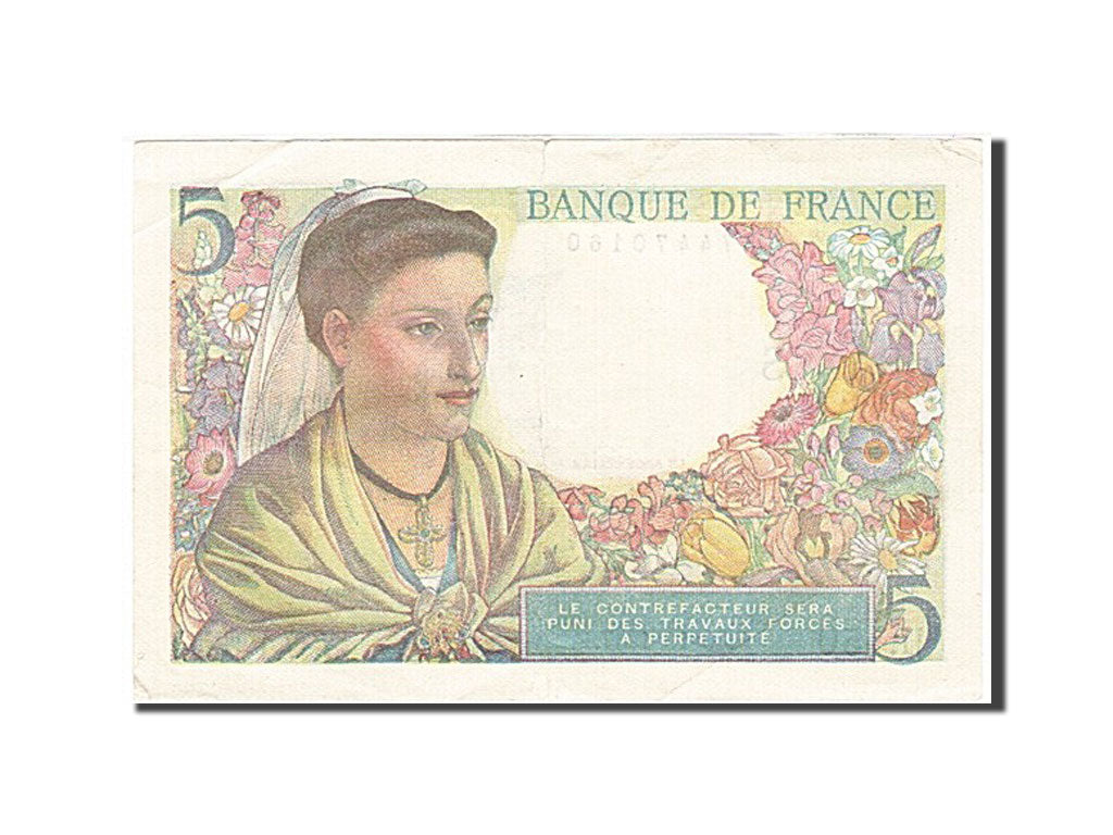 Frankreich, 5 Francs, 1943, KM:98b, 1947-10-30, EF(40-45), Fayette:5.7