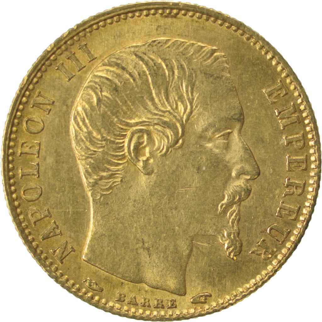 Second Empire, 5 Francs or Napoléon III tête nue petit module