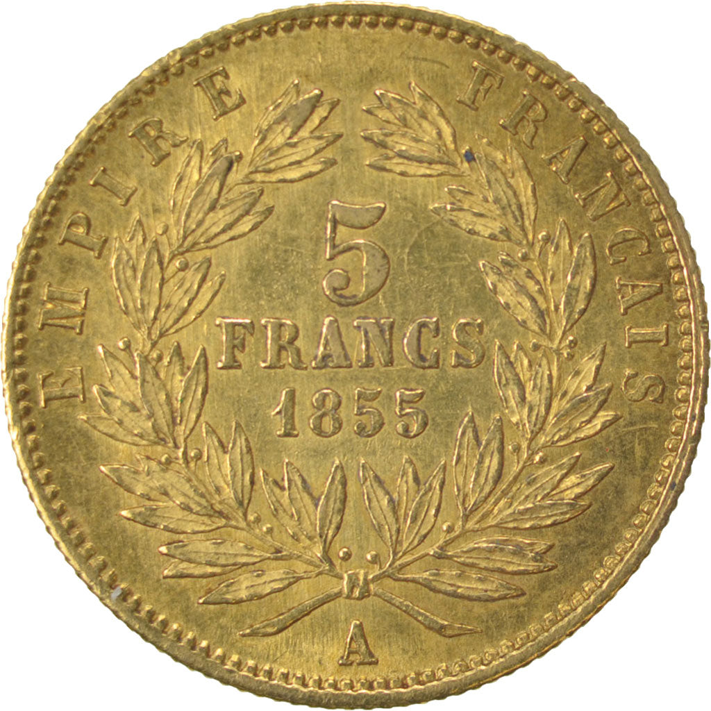 Second Empire, 5 Francs or Napoléon III tête nue petit module