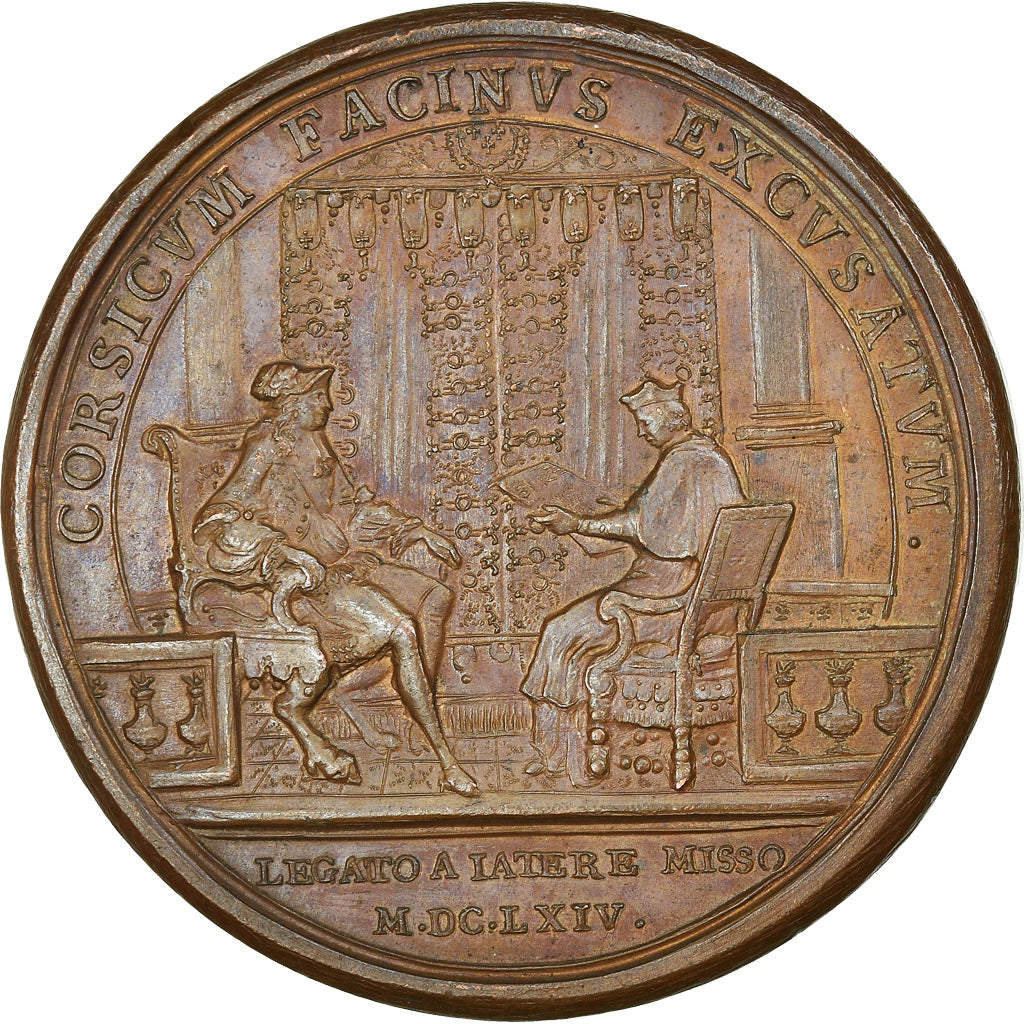France, Medal, Louis XIV, L'Audience du Légat, History, 1664, Mauger