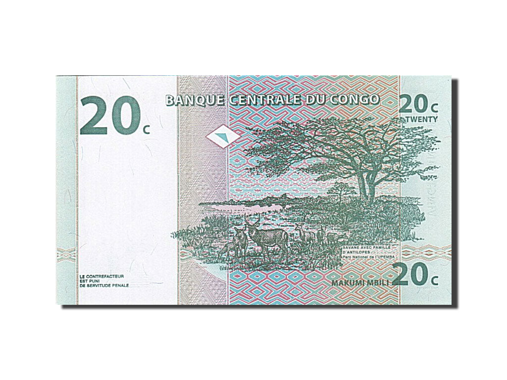 Geldschein, Congo Democratic Republic, 20 Centimes, 1997, 1997-11-01, KM:83a