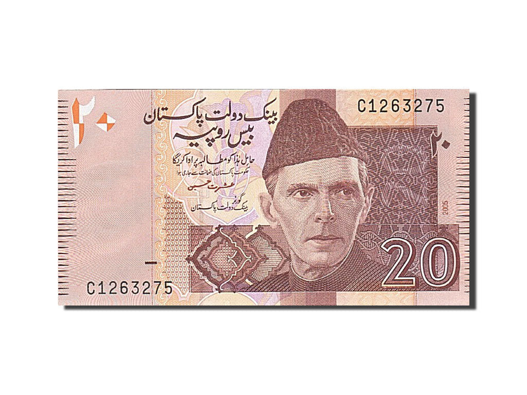 Geldschein, Pakistan, 20 Rupees, 2005, 2005, KM:46a, UNZ-