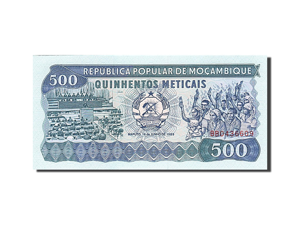 Billet, Mozambique, 500 Meticais, 1983-1988, 1989-06-16, KM:131c, NEUF