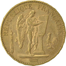 FRANCE, Génie, 20 Francs, 1879, Paris, KM #825, AU(50-53), Gold, Gadoury #1063,