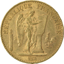 FRANCE, Génie, 20 Francs, 1874, Paris, KM #825, AU(55-58), Gold, Gadoury #1063, 