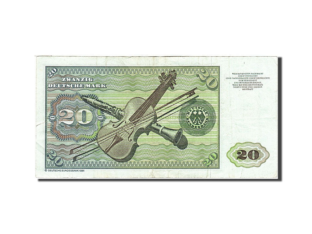Banknote, GERMANY - FEDERAL REPUBLIC, 20 Deutsche Mark, 1970-1980, 1980-01-02