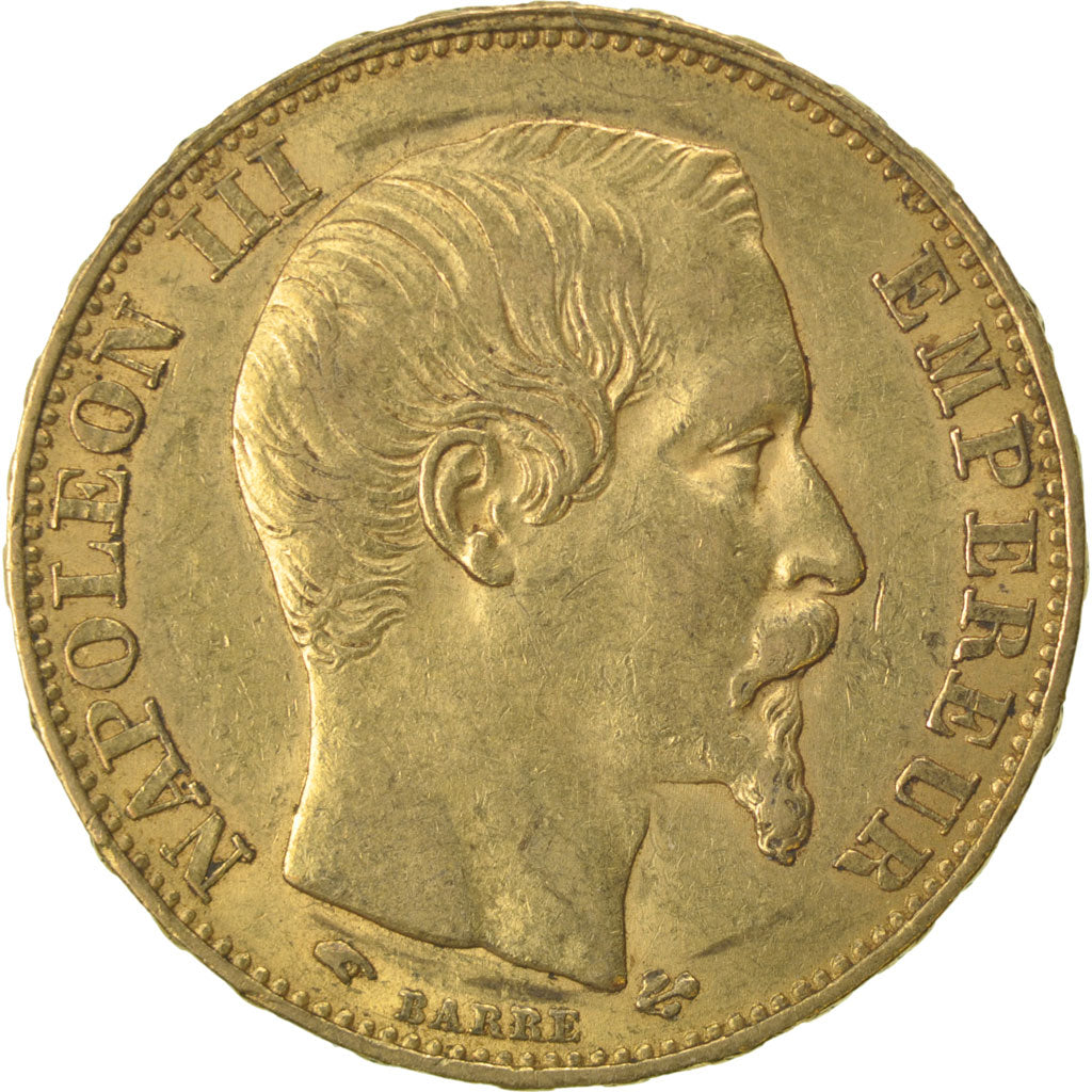 Francia, Napoleon III, Napoléon III, 20 Francs, 1856, Paris, BB+, Oro, Gadou...
