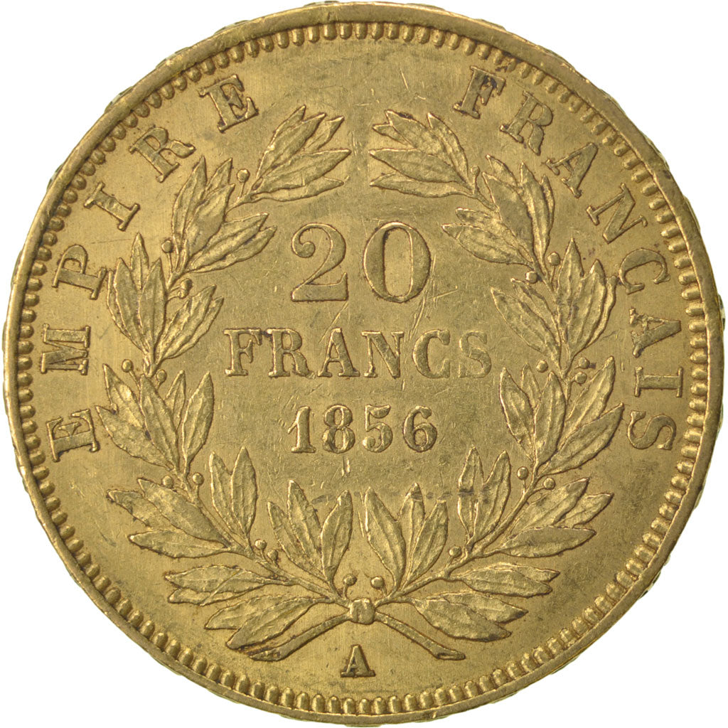 Francia, Napoleon III, Napoléon III, 20 Francs, 1856, Paris, BB+, Oro, Gadou...