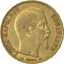 FRANCE, Napoléon III, 20 Francs, 1852, Paris, KM #774, EF(40-45), Gold, Gadoury 
