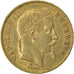 FRANCE, Napoléon III, 20 Francs, 1869, Strasbourg, KM #801.2, AU(50-53), Gold, G