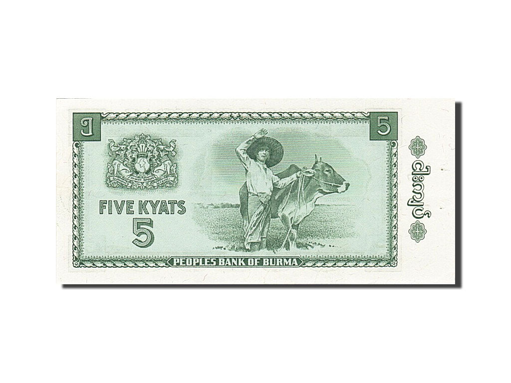 Banknote, Burma, 5 Kyats, 1965, Undated (1965), KM:53, UNC(65-70)