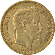 FRANCE, Napoléon III, 20 Francs, 1861, Paris, KM #801.1, EF(40-45), Gold, Gadour
