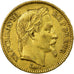 Moneda, Francia, Napoleon III, Napoléon III, 20 Francs, 1863, Strasbourg, MBC+