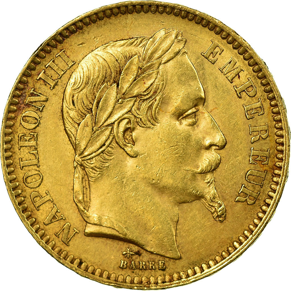 Coin, France, Napoleon III, Napoléon III, 20 Francs, 1864, Paris, AU(50-53)
