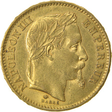 Coin, France, Napoleon III, Napoléon III, 20 Francs, 1868, Paris, AU(50-53)