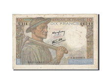 France, 10 Francs, 1941, KM:99e, 1946-09-26, VF(20-25), Fayette:8.15