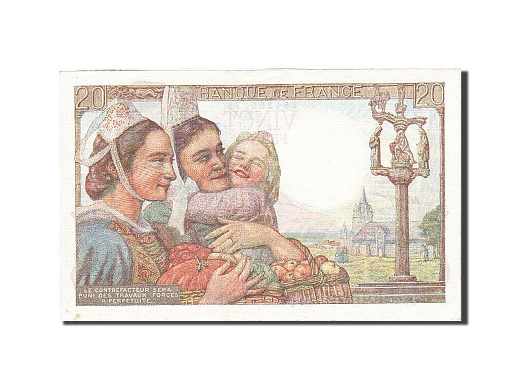Billete, Francia, 20 Francs, 1942, 1943-10-07, EBC, Fayette:13.7, KM:100a