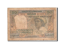 Madagascar, 50 Francs = 10 Ariary, 1961, KM:51b, Undated (1961), VF(20-25)