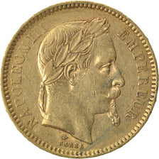 FRANCE, Napoléon III, 20 Francs, 1866, Paris, KM #801.1, EF(40-45), Gold, Gadour