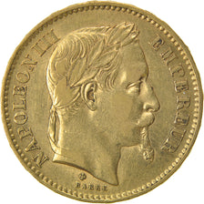 Monnaie, France, Napoleon III, Napoléon III, 20 Francs, 1867, Strasbourg, TTB
