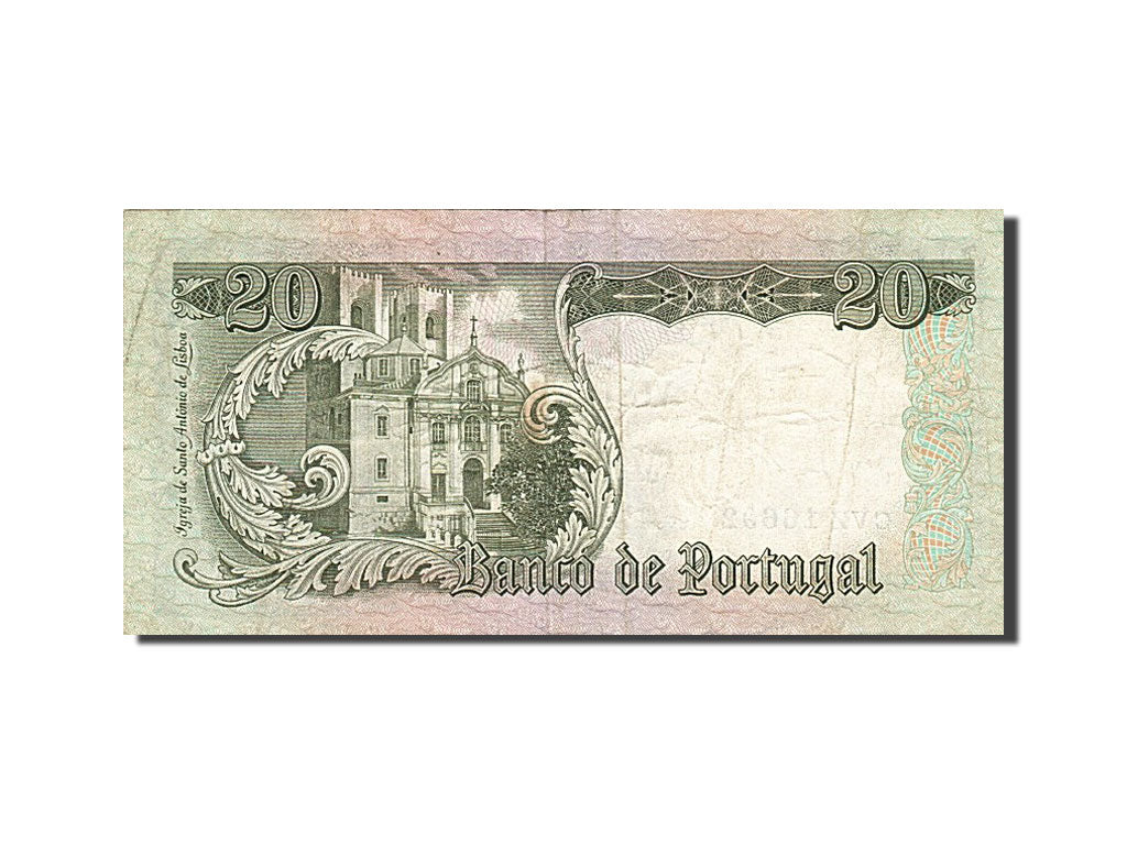 Banknote, Portugal, 20 Escudos, 1964-1966, 1964-05-26, KM:167a, EF(40-45)