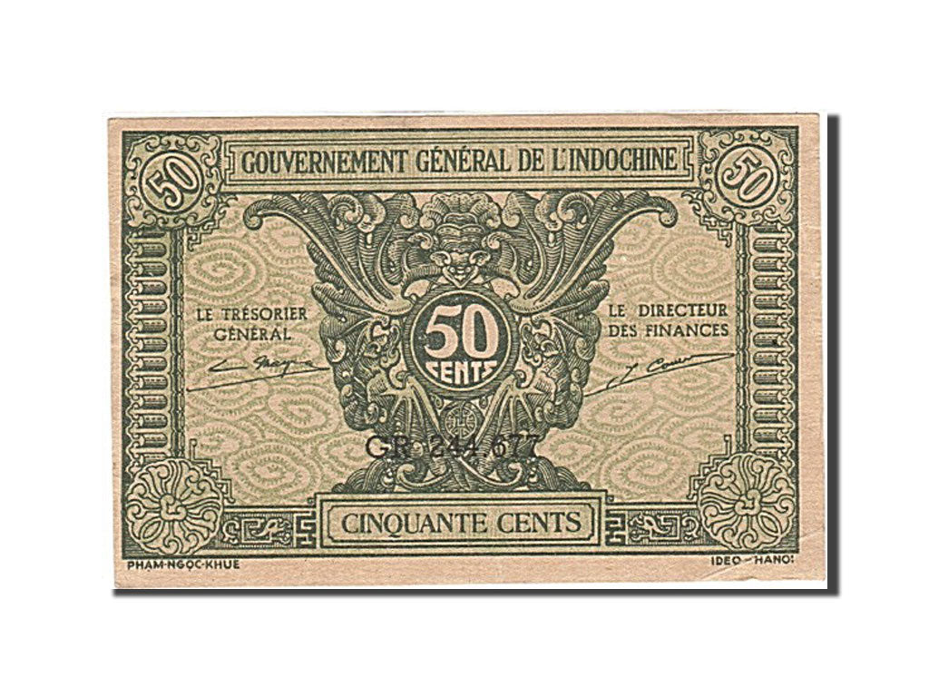 FRENCH INDO-CHINA, 50 Cents, 1942, Undated (1942), KM:91a, AU(55-58)