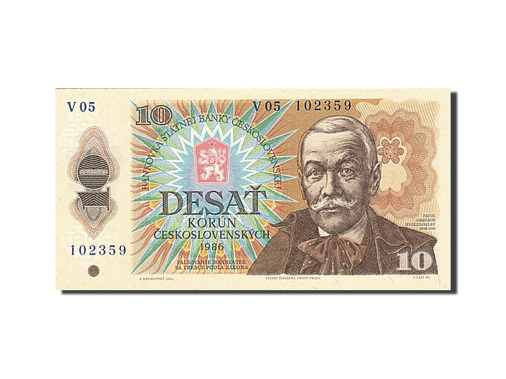 Czechoslovakia, 10 Korun, 1985-1989, 1986, KM:94, UNC(65-70)