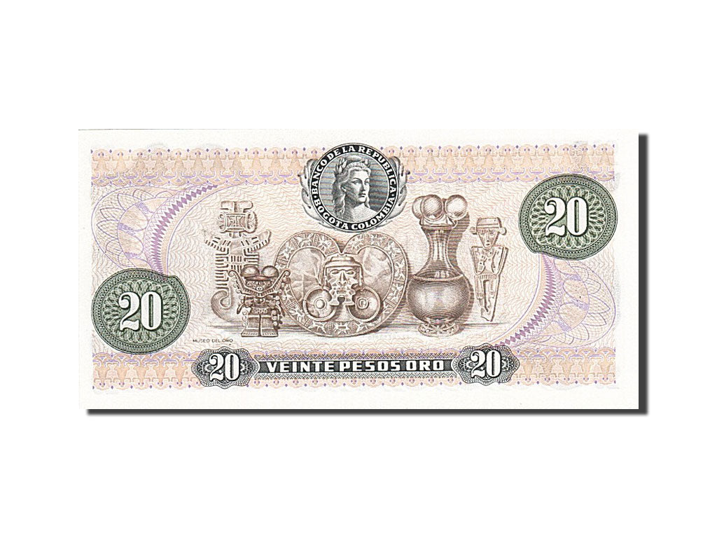 Banknote, Colombia, 20 Pesos Oro, 1966-1968, 1983-01-01, KM:409d, UNC(65-70)