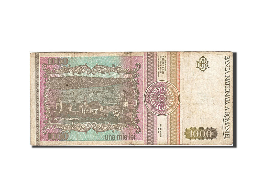 Banknote, Romania, 1000 Lei, 1991-1994, 1991, KM:101Aa, EF(40-45)