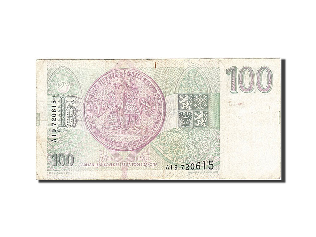 Banknote, Czech Republic, 100 Korun, 1993, 1993, KM:5a, EF(40-45)