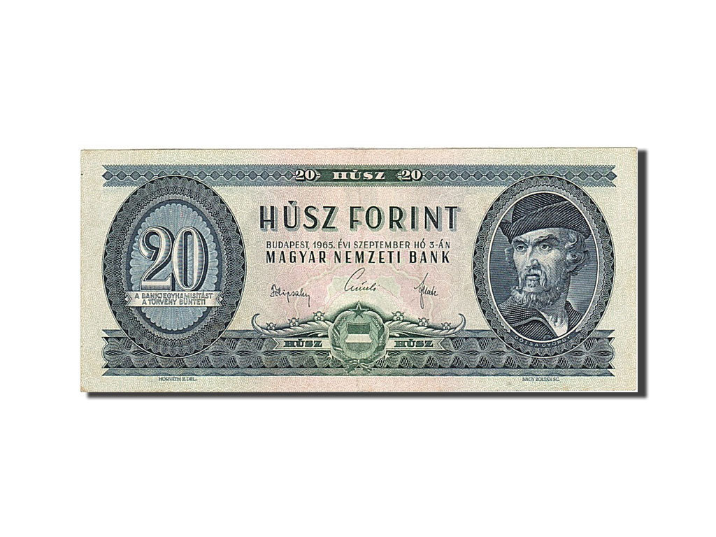 Banknote, Hungary, 20 Forint, 1957-1983, 1965-09-03, KM:169D, AU(55-58)