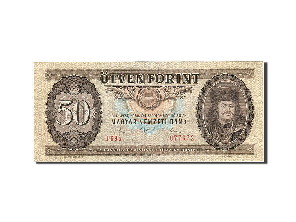 Banconote, Ungheria, 50 Forint, 1957-1983, KM:170d, 1980-09-30, FDS