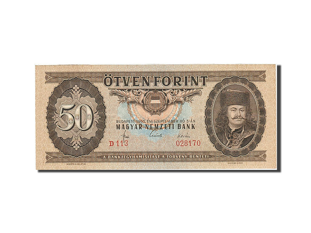 Banknote, Hungary, 50 Forint, 1957-1983, 1965-09-03, KM:170a, UNC(65-70)