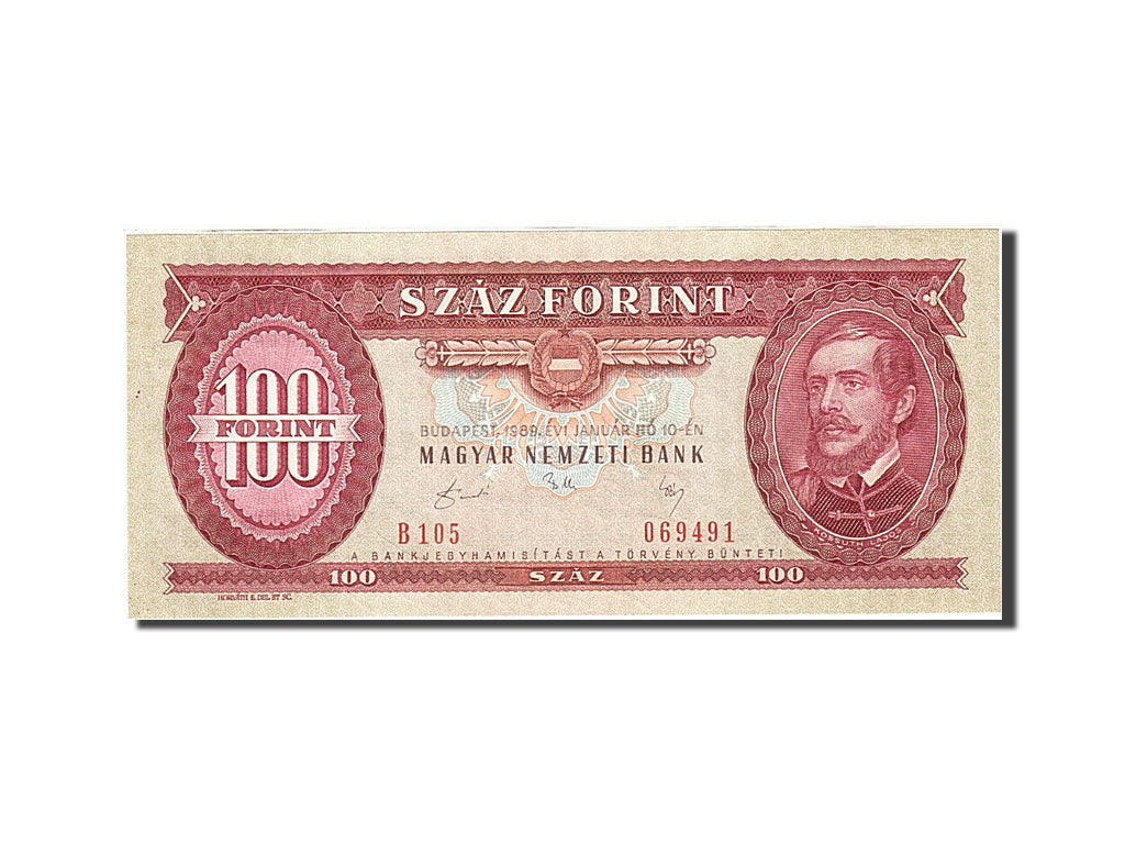 Hungary, 100 Forint, 1957-1983, 1989-01-10, KM:171h, UNC(63)