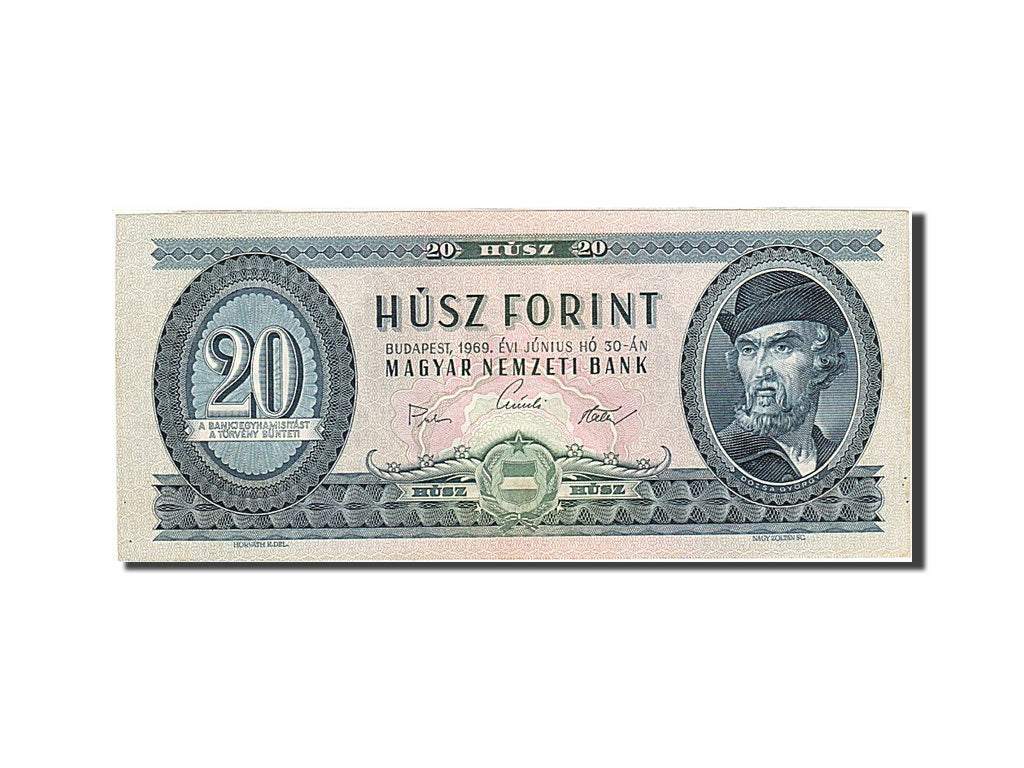 Banknote, Hungary, 20 Forint, 1957-1983, 1969-06-30, KM:169e, UNC(63)