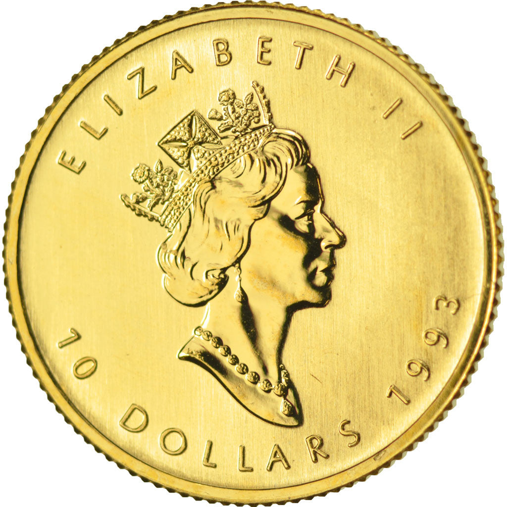 CANADA, 10 Dollars, 1993, Royal Canadian Mint, KM #189, MS(65-70), Gold, 7.81