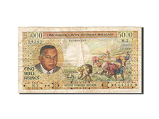 Madagascar, 5000 Francs = 1000 Ariary, 1966, KM:60a, Undated (1966), VF(20-25)