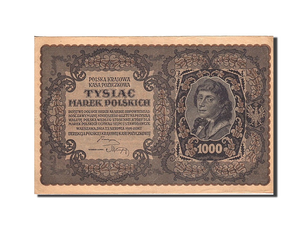 Banknote, Poland, 1000 Marek, 1919, 1919-08-23, KM:29, AU(55-58)