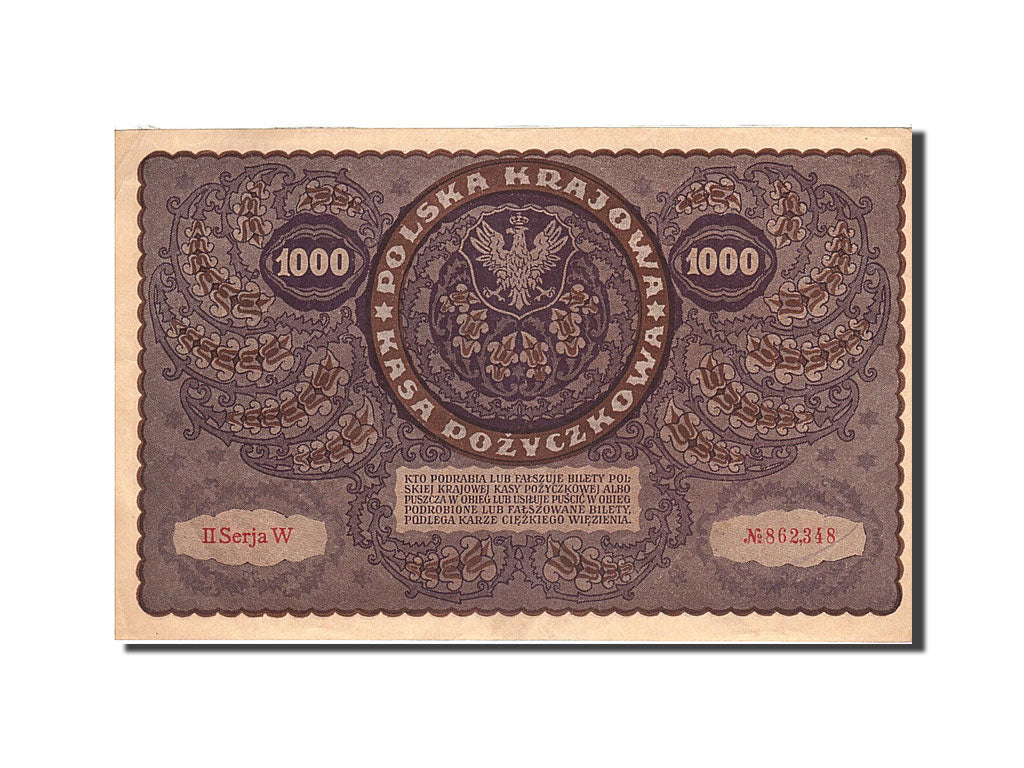 Banknote, Poland, 1000 Marek, 1919, 1919-08-23, KM:29, AU(55-58)