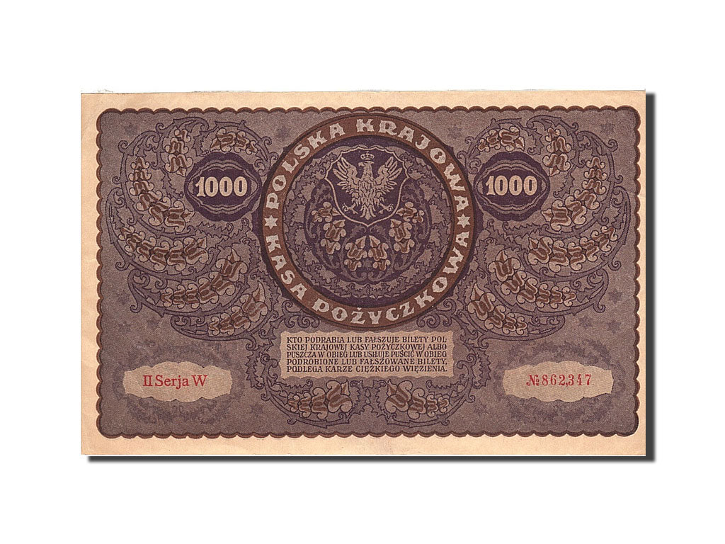 Banknote, Poland, 1000 Marek, 1919, 1919-08-23, KM:29, UNC(60-62)