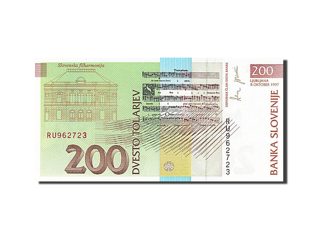 Slovenia, 200 Tolarjev, 1992-1993, 1997-10-08, KM:15b, UNC(65-70)