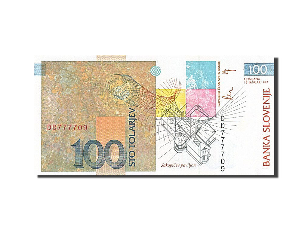 Banknote, Slovenia, 100 Tolarjev, 1992-1993, 1992-01-15, KM:14A, UNC(65-70)