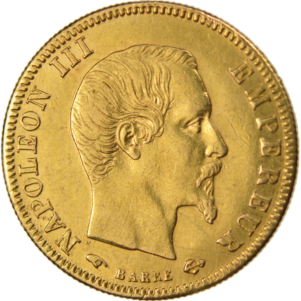 FRANCE, Napoléon III, 5 Francs, 1859, Paris, KM #787.1, AU(50-53), Gold, 16.7, G