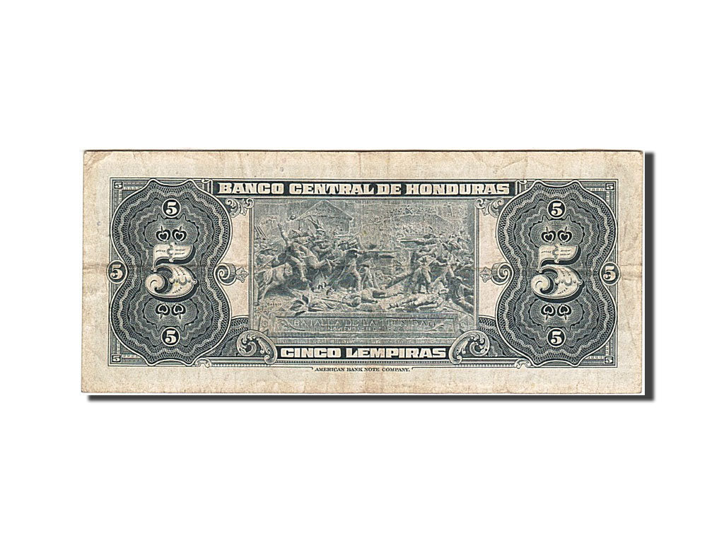 Billete, 5 Lempiras, 1953-1956, Honduras, KM:51b, 1966-01-07, MBC