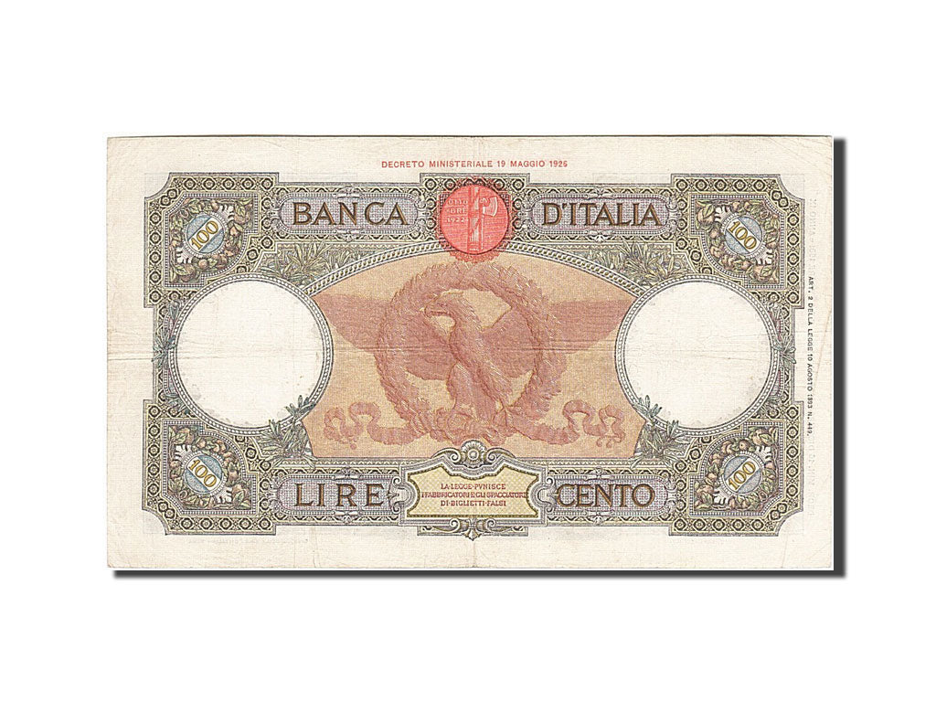 Italy, 100 Lire, 1930-1933, KM:55a, 1936-12-16, EF(40-45)