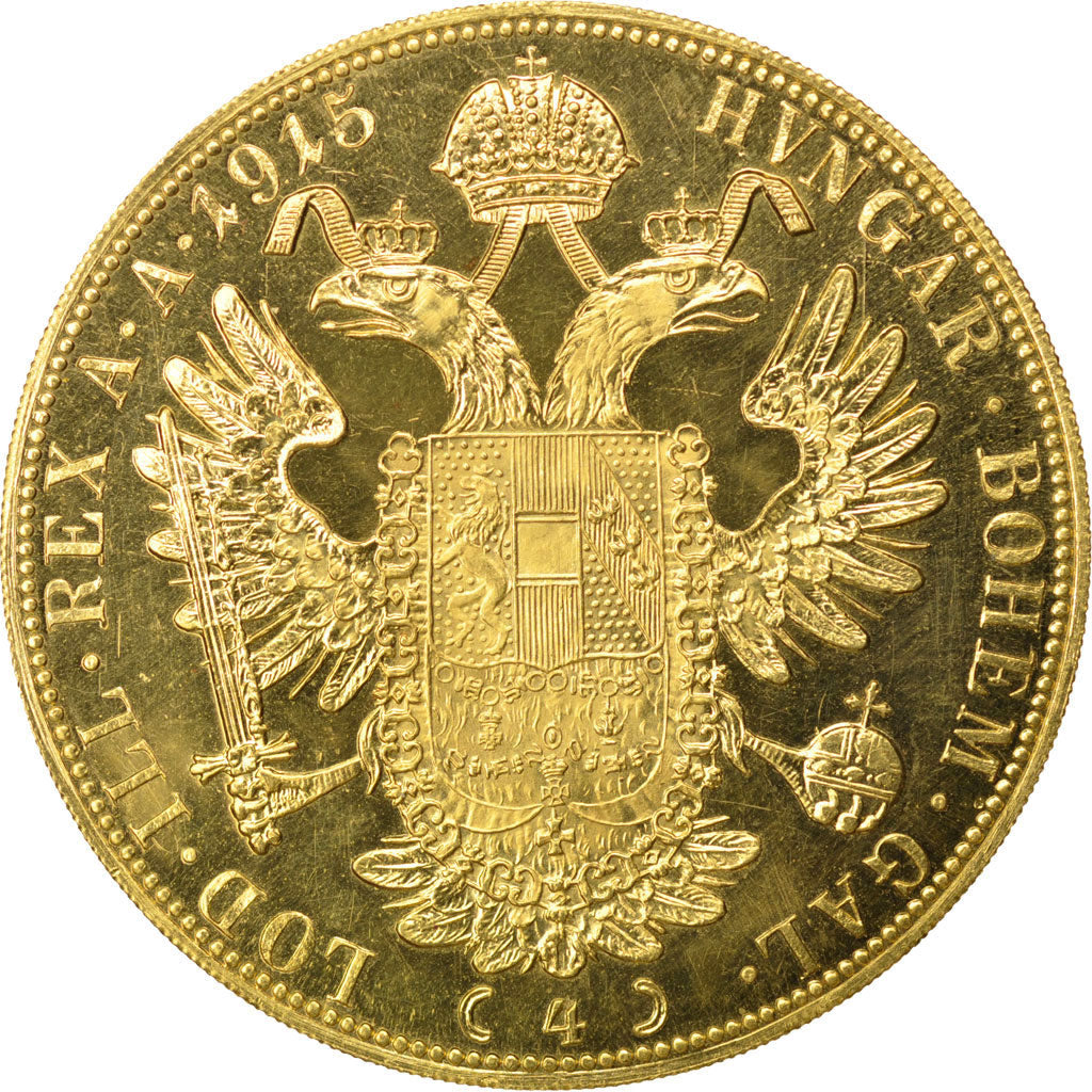 AUSTRIA, 4 Ducat, 1915, KM #2276, MS(60-62), Gold, 14.00