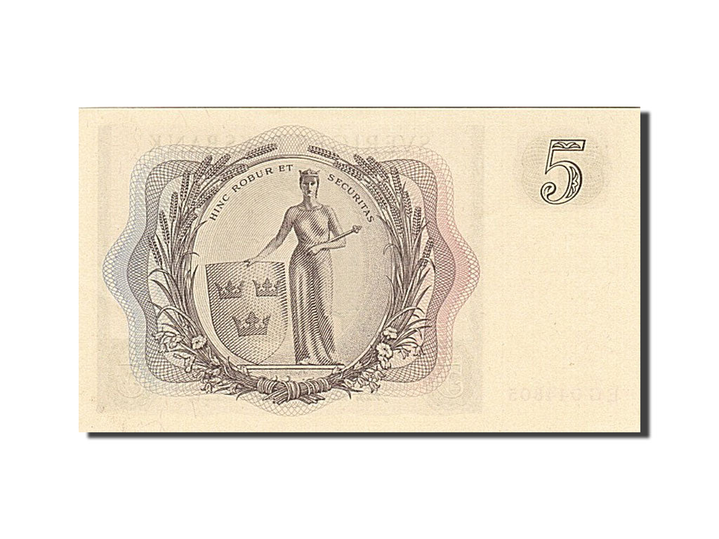 Sweden, 5 Kronor, 1952-1955, 1955, KM:42b, UNC(65-70)